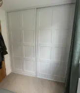 Twin caraway wrapped panels in white